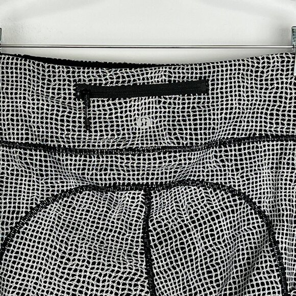 Lululemon Womens Speed Tight V Crop Leggings Fall Net Black White size 4 - Picture 7 of 11